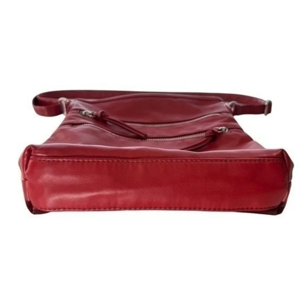 Bueno Purse Bag Red Women's Medium Faux Leather Multi Pocket‎